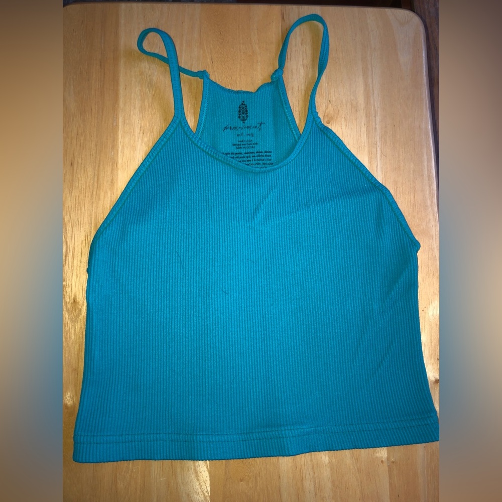 FP Movement ribbed tank aqua blue ribbed M/L